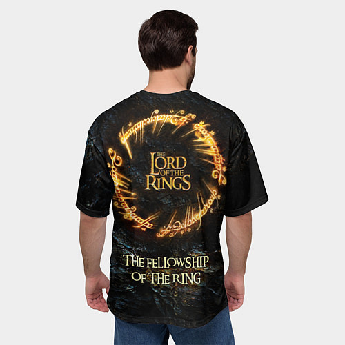 Мужская футболка оверсайз Lord of the rings - the fellowship of the ring / 3D-принт – фото 4