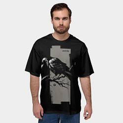 Футболка оверсайз мужская Dark raven, цвет: 3D-принт — фото 2