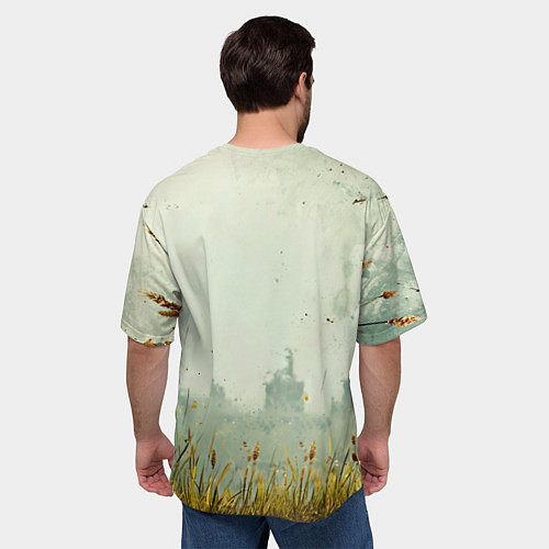 Мужская футболка оверсайз Аист / 3D-принт – фото 4