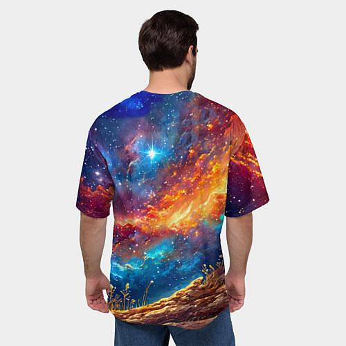 Мужская футболка оверсайз Пеликан в космосе / 3D-принт – фото 4