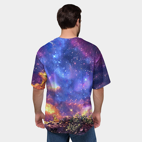 Мужская футболка оверсайз Летучая мышь в космосе / 3D-принт – фото 4