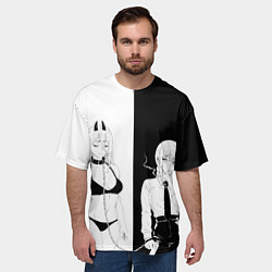 Футболка оверсайз мужская Пауэр и мисс Макима -Человек бензопила, цвет: 3D-принт — фото 2