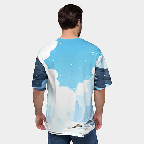 Мужская футболка оверсайз Пингвин в Антарктиде / 3D-принт – фото 4
