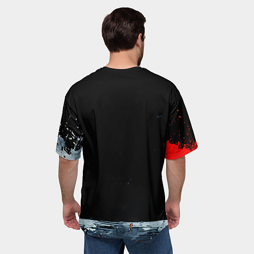 Мужская футболка оверсайз Огромный снегирь / 3D-принт – фото 4