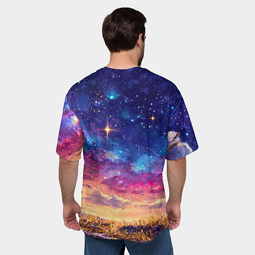 Мужская футболка оверсайз Гусь и космос / 3D-принт – фото 4