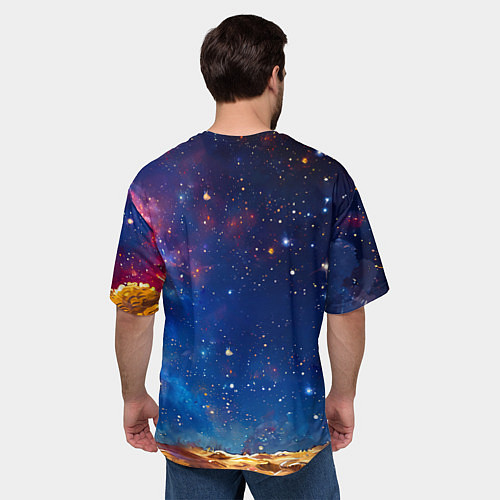 Мужская футболка оверсайз Краб в космосе / 3D-принт – фото 4