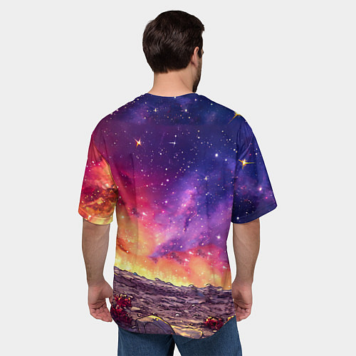 Мужская футболка оверсайз Скорпион в космосе / 3D-принт – фото 4