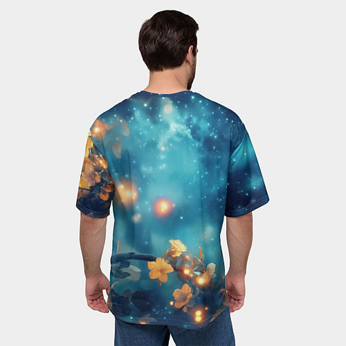 Мужская футболка оверсайз Сова на ветке дерева / 3D-принт – фото 4