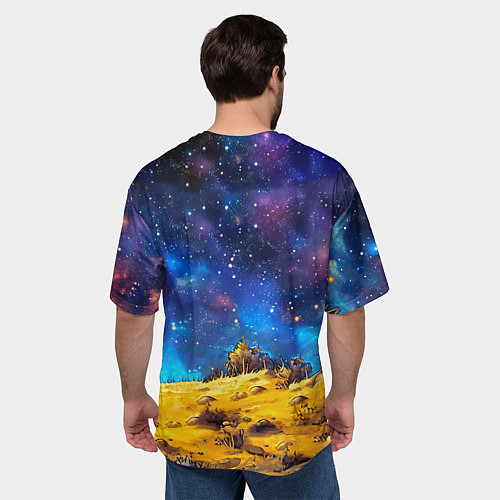 Мужская футболка оверсайз Тюлень в космосе / 3D-принт – фото 4