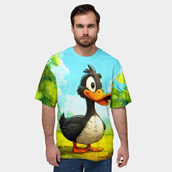 Футболка оверсайз мужская Веселая уточка, цвет: 3D-принт — фото 2