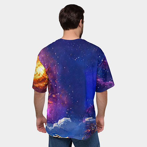 Мужская футболка оверсайз Сова в космосе / 3D-принт – фото 4