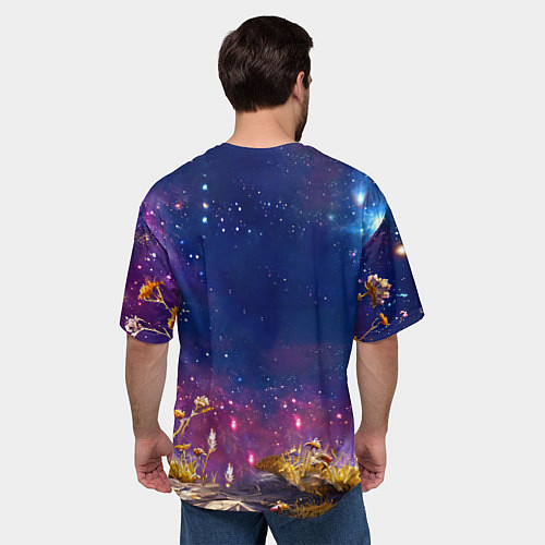 Мужская футболка оверсайз Морская свинка в космосе / 3D-принт – фото 4