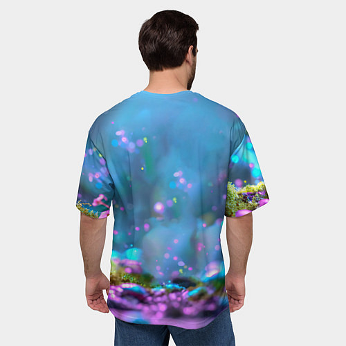 Мужская футболка оверсайз Ёжики в сказаочном лесу / 3D-принт – фото 4