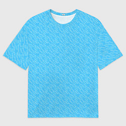 Мужская футболка оверсайз Неоновый голубой лазурный однотонный текстура