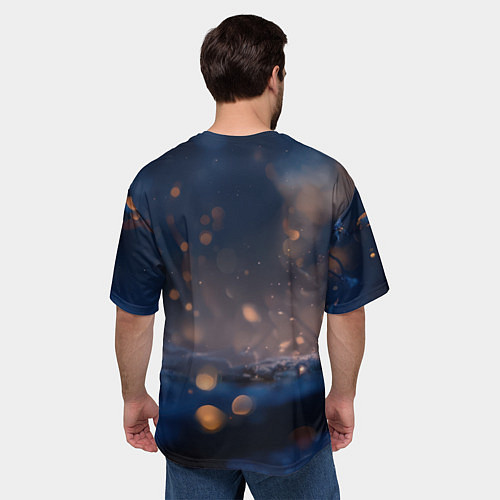 Мужская футболка оверсайз Милые влюбленные совушки / 3D-принт – фото 4