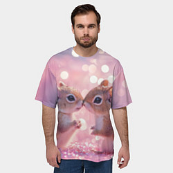 Футболка оверсайз мужская Белочки целуются, цвет: 3D-принт — фото 2