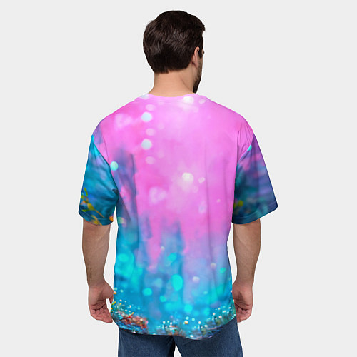 Мужская футболка оверсайз Коровка в сказочном лесу / 3D-принт – фото 4