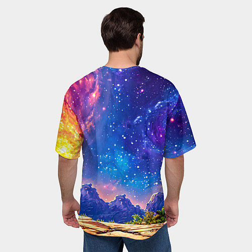 Мужская футболка оверсайз Диплодок звездной ночью / 3D-принт – фото 4