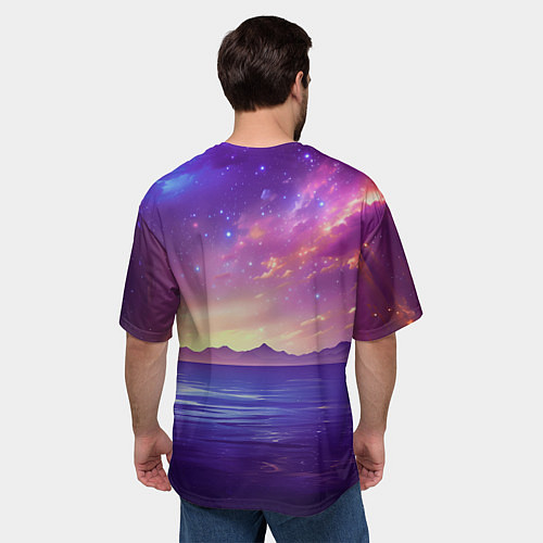Мужская футболка оверсайз Волшебная галактика / 3D-принт – фото 4