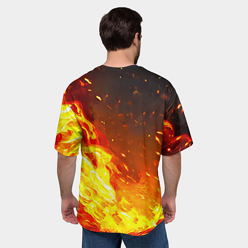 Мужская футболка оверсайз Газель в огне / 3D-принт – фото 4
