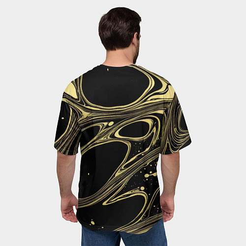 Мужская футболка оверсайз Разводы в виде кругов и линий - текстура / 3D-принт – фото 4