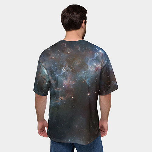 Мужская футболка оверсайз Череп - космос / 3D-принт – фото 4