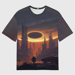 Футболка оверсайз мужская Космос - человек, цвет: 3D-принт