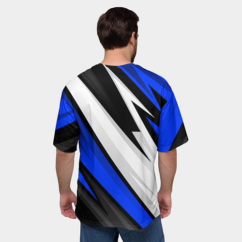 Мужская футболка оверсайз Exeed - blue sport / 3D-принт – фото 4