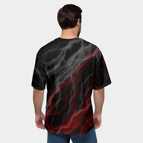 Мужская футболка оверсайз The witcher - геральт- молнии / 3D-принт – фото 4