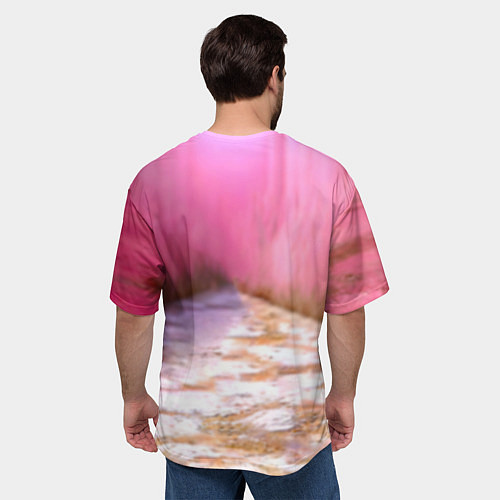 Мужская футболка оверсайз Поросенок в розовом / 3D-принт – фото 4