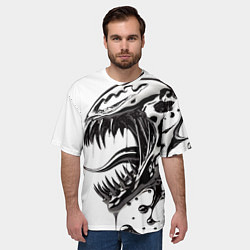 Футболка оверсайз мужская Свирепая морда Венома - ядовитая слизь, цвет: 3D-принт — фото 2