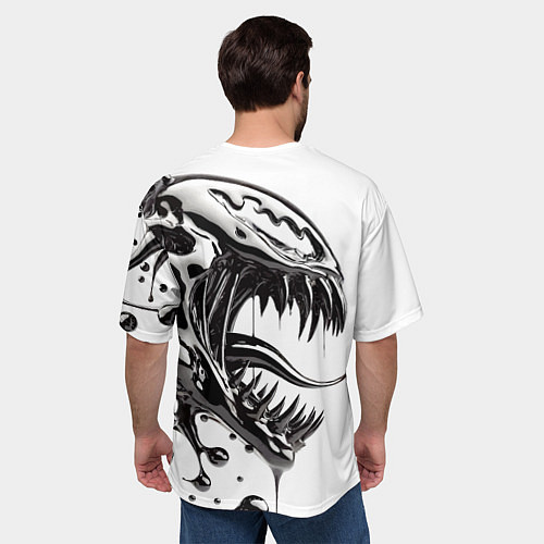 Мужская футболка оверсайз Свирепая морда Венома - ядовитая слизь / 3D-принт – фото 4