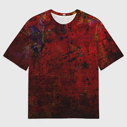 Мужская футболка оверсайз Абстракция - dark grunge mood