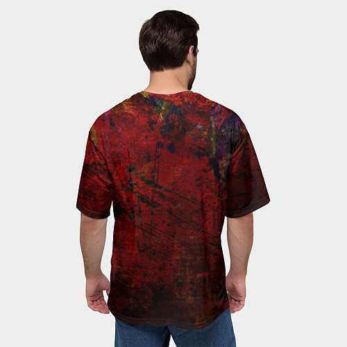 Мужская футболка оверсайз Абстракция - dark grunge mood / 3D-принт – фото 4