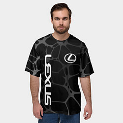 Футболка оверсайз мужская Lexus - монохромный, цвет: 3D-принт — фото 2