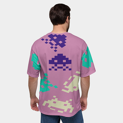 Мужская футболка оверсайз Пиксели фильтр / 3D-принт – фото 4