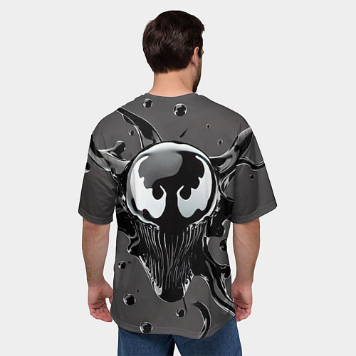 Мужская футболка оверсайз Морда Венома - ядовитая слизь / 3D-принт – фото 4