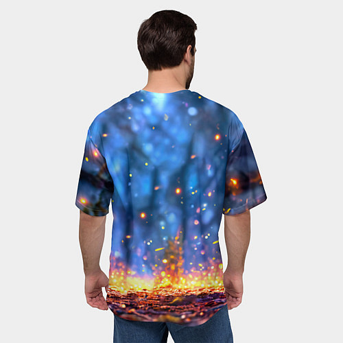Мужская футболка оверсайз Лосенок в лесу / 3D-принт – фото 4
