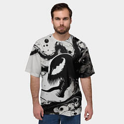 Футболка оверсайз мужская Морда свирепого симбиота - нейроарт, цвет: 3D-принт — фото 2