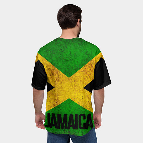 Мужская футболка оверсайз Jamaica lion flag / 3D-принт – фото 4