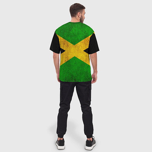 Мужская футболка оверсайз Jamaica flag / 3D-принт – фото 4