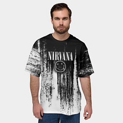 Футболка оверсайз мужская Нирвана потёки грязи, цвет: 3D-принт — фото 2
