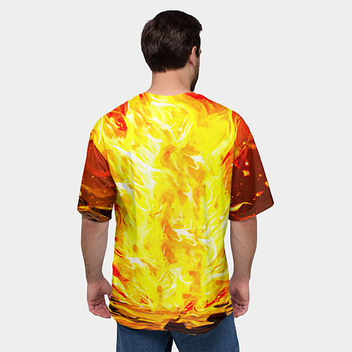 Мужская футболка оверсайз Ослик в огне / 3D-принт – фото 4