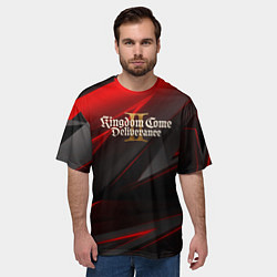 Футболка оверсайз мужская Kingdom Come Deliverance 2 red black, цвет: 3D-принт — фото 2