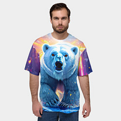 Футболка оверсайз мужская Белый медведь идет по льдине, цвет: 3D-принт — фото 2