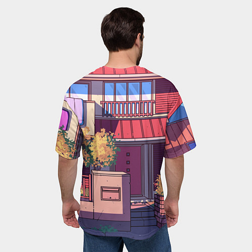 Мужская футболка оверсайз Lo-fi японский стиль улица / 3D-принт – фото 4