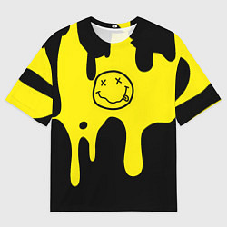 Футболка оверсайз мужская Нирвана потёки краски, цвет: 3D-принт