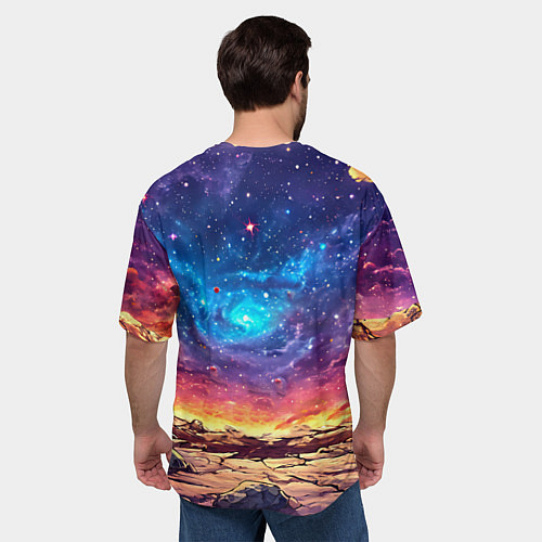 Мужская футболка оверсайз Краб смотрит в космос / 3D-принт – фото 4