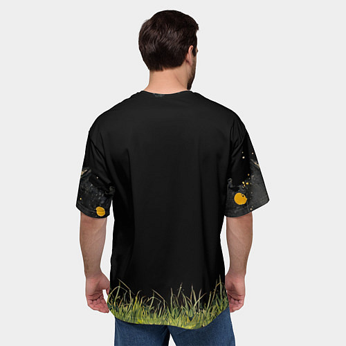 Мужская футболка оверсайз Жираф на черном / 3D-принт – фото 4