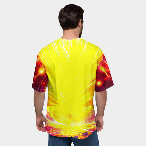 Мужская футболка оверсайз Жирафик в желтых искрах / 3D-принт – фото 4